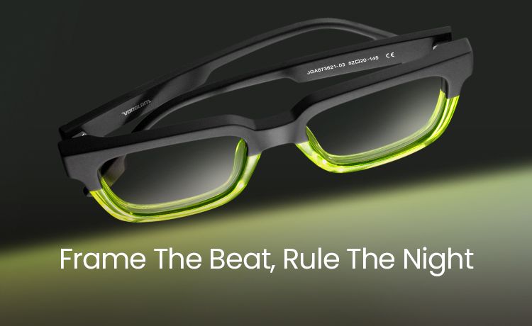 Retro-inspired frames with sparkling diamonds and detachable charms for a boardroom-to-dancefloor transformation.