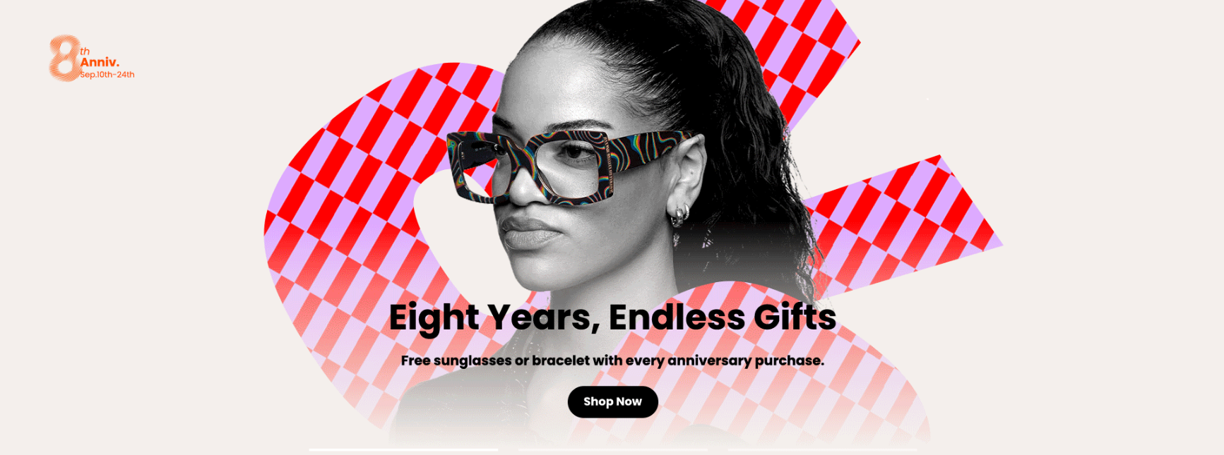 Retro-inspired frames with sparkling diamonds and detachable charms for a boardroom-to-dancefloor transformation.