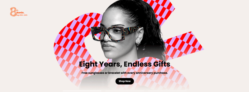 Retro-inspired frames with sparkling diamonds and detachable charms for a boardroom-to-dancefloor transformation.