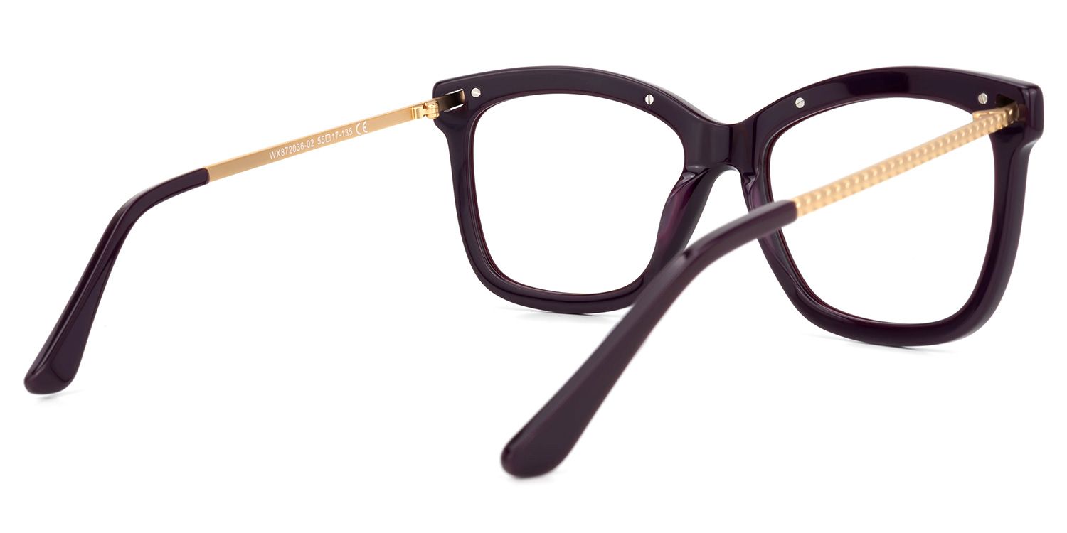 Rectangle Red Eyeglasses - 3