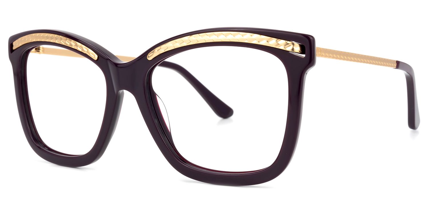 Rectangle Red Eyeglasses | Vooglam.com Front View