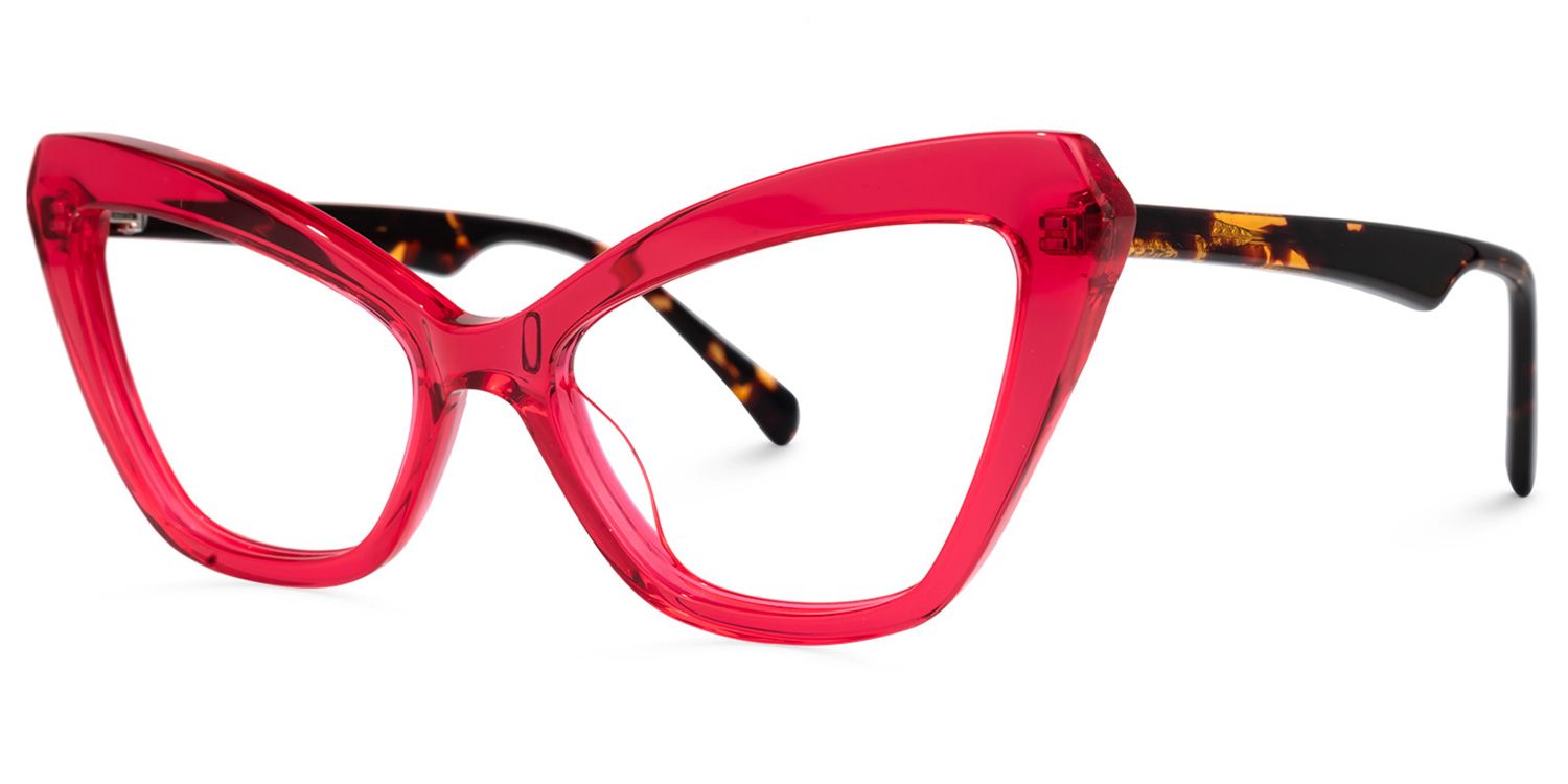 Shaneika - Cat Eye Red Eyeglasses | Vooglam Front View