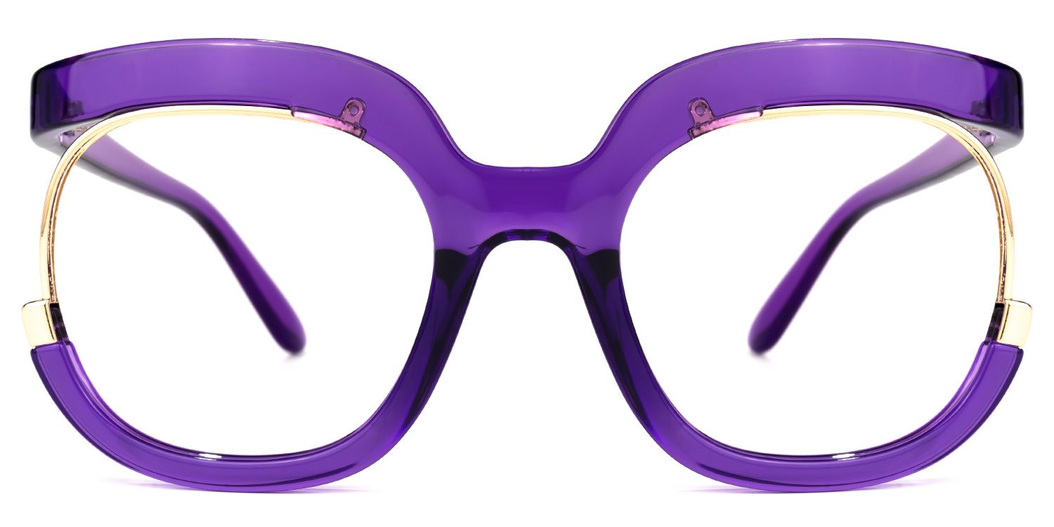 Fredia - Square Purple Eyeglasses | Vooglam Angle View