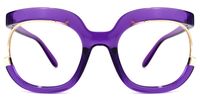 Fredia - Square Purple Eyeglasses | Vooglam Angle View