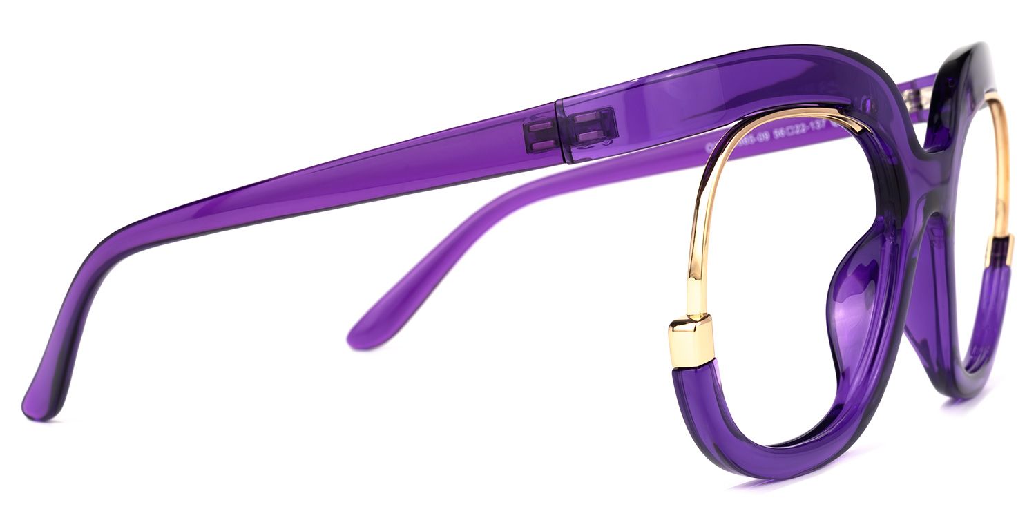 Fredia - Square Purple Eyeglasses | Vooglam 4