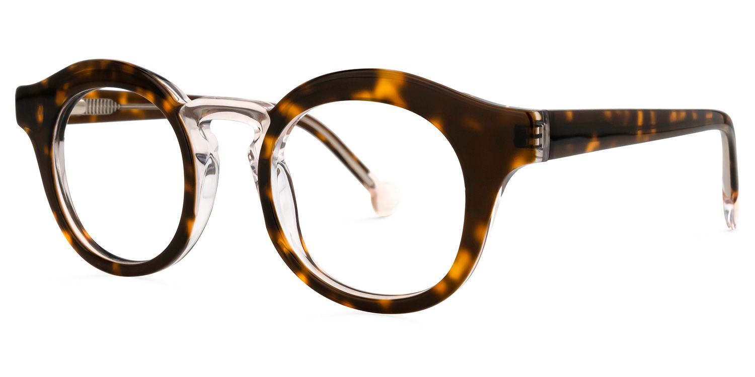 Round Tortoise Eyeglasses | Vooglam.com Front View