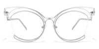 Maggie - Cat Eye Silver Eyeglasses | Vooglam Angle View