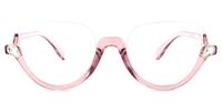 Sylvia - Cat Eye Pink Eyeglasses | Vooglam Angle View