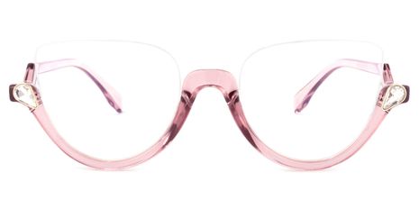 Sylvia - Cat Eye Pink Eyeglasses (Z-Shaped Arms)