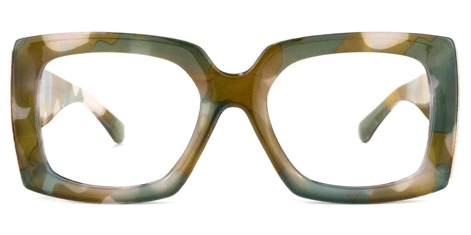 Borislav - Rectangle Olive Eyeglasses | Vooglam Angle View