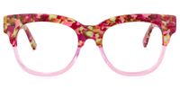 Square Pink Eyeglasses | Vooglam.com Angle View