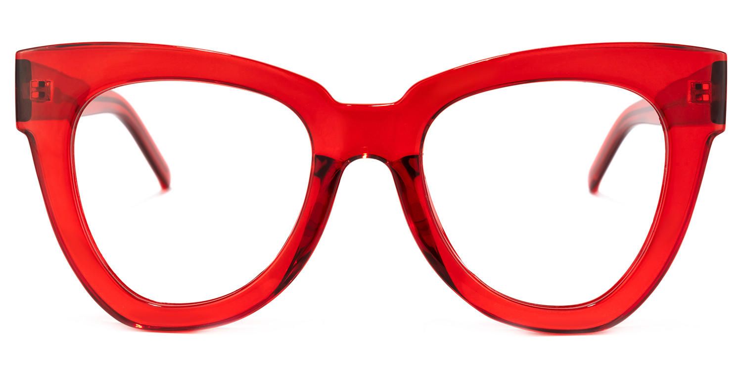 Judith - Butterfly Red Eyeglasses | Vooglam Angle View