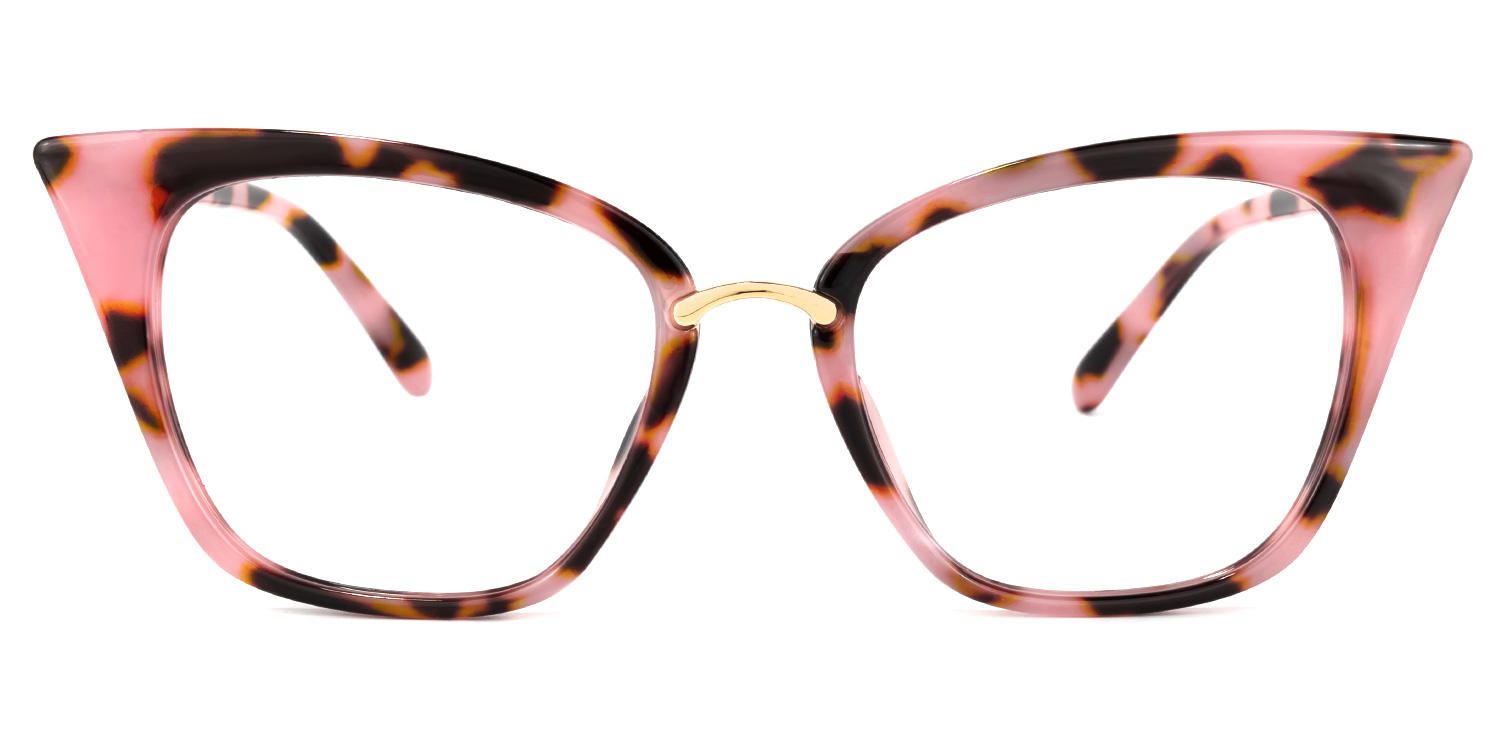 Tacita - Cat Eye Pink Tortoise Eyeglasses | Vooglam Angle View