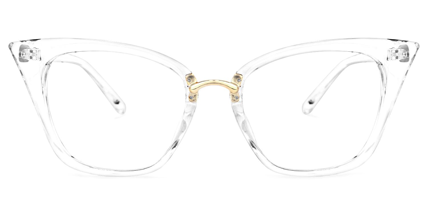 Tacita - Cat Eye Crystal Clear Eyeglasses | Vooglam Angle View
