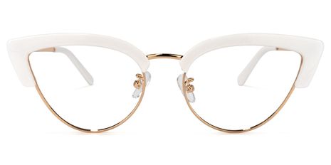 Faith - Cat Eye White Eyeglasses