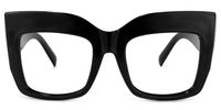 Cassandra - Square Black Eyeglasses | Vooglam Angle View