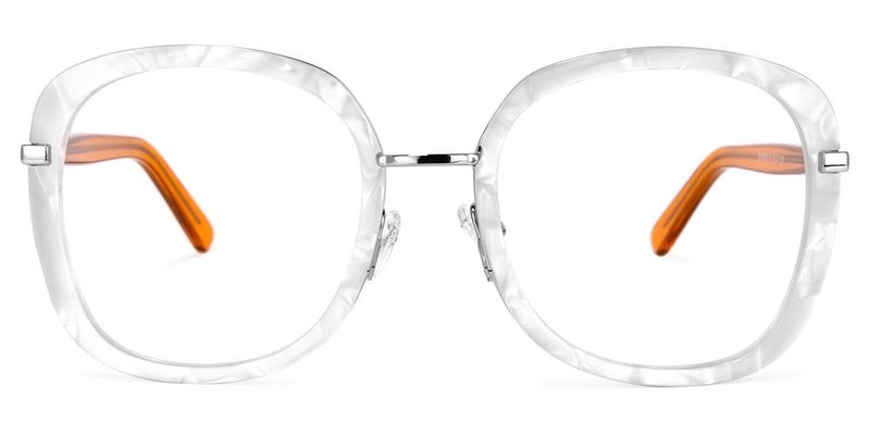 Caroline - Square White Eyeglasses