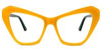 Cat Eye Medium/Yellow Eyeglasses | Vooglam.com Angle View
