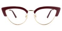 Charming Cat Eye Wine/Red Eyeglasses│Vooglam Optical Glasses Angle View