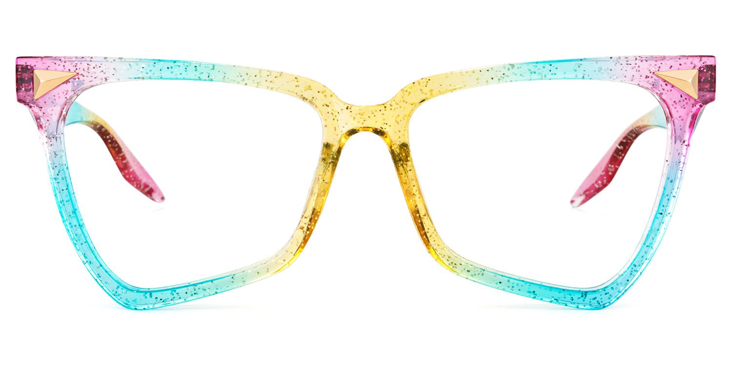 Unicorn - Glitter Rainbow Eyeglasses | Vooglam Angle View