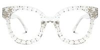 Candice - Crystal Square Eyeglasses | Vooglam Angle View