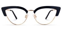 Charming Cat Eye Dark/Blue Eyeglasses│Vooglam Optical Glasses Angle View