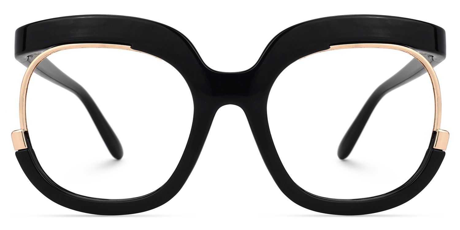 Fredia - Square Black Eyeglasses | Vooglam Angle View
