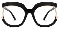 Fredia - Square Black Eyeglasses | Vooglam Angle View