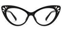Emmie - Cat Eye Black Glasses | Vooglam Angle View