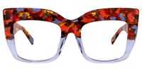 Rosaura - Square Purple Floral Eyeglasses