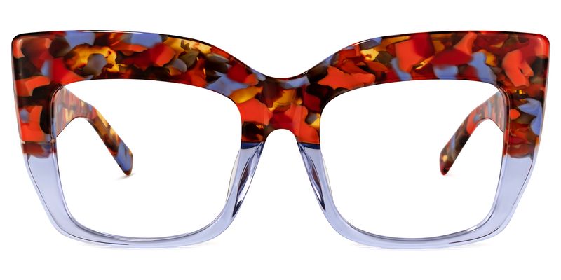 Rosaura - Square Purple Floral Eyeglasses