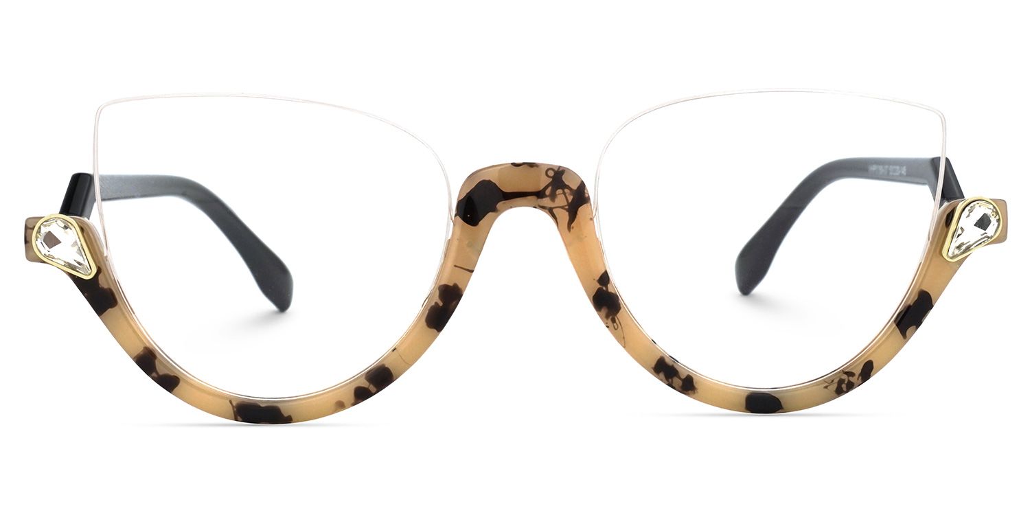 Sylvia - Cat Eye Light/Tortoise Eyeglasses | Vooglam Angle View