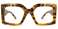 Claudia - Square Tortoise Eyeglasses | Vooglam Angle View