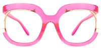 Fredia - Square Bright/Pink Eyeglasses | Vooglam Angle View