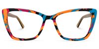 Sanchez - Rectangle Blue/Orange Eyeglasses | Vooglam Angle View