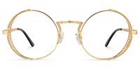 Rojas - Round Gold Eyeglasses | Vooglam Angle View