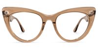 Akua - Cat Eye Brown Eyeglasses | Vooglam Angle View