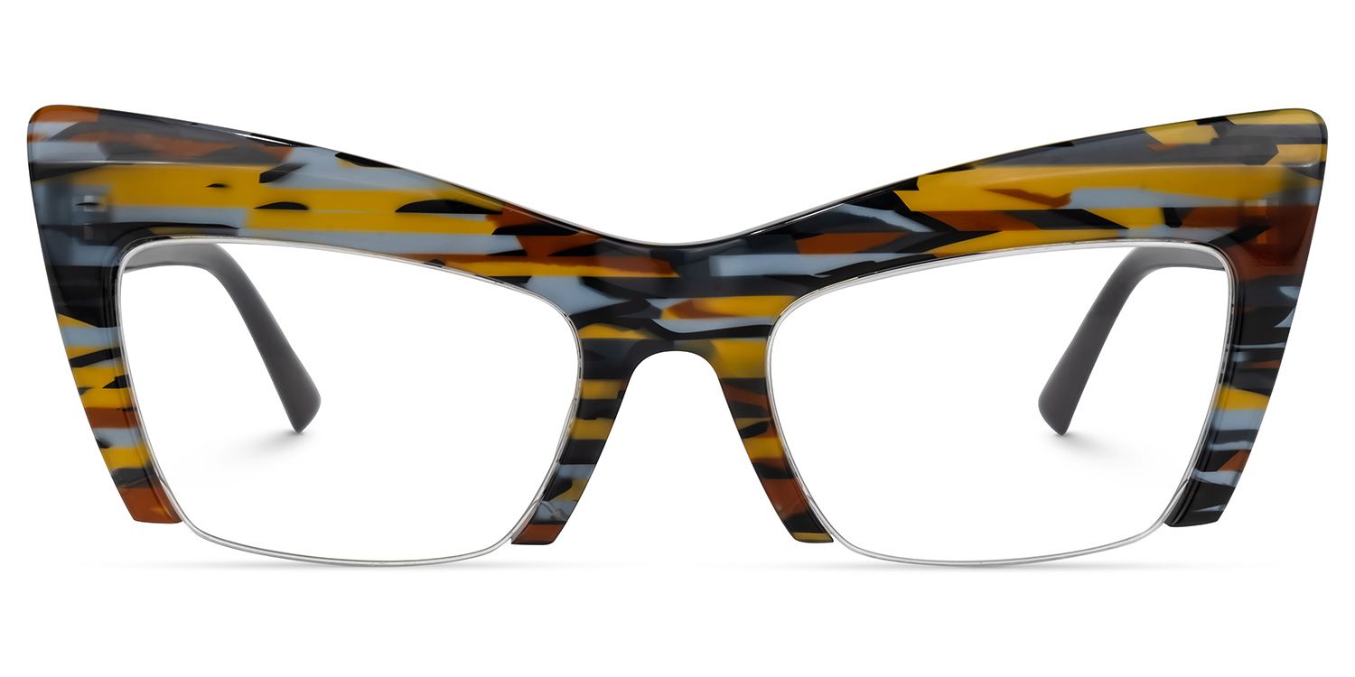 Garza - Cat Eye Pattern Eyeglasses | Vooglam Angle View