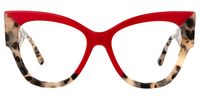 Tovar - Square Red Eyeglasses | Vooglam Angle View
