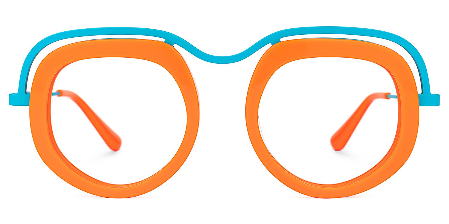 Gallegos - Geometric Orange Eyeglasses product detail 2