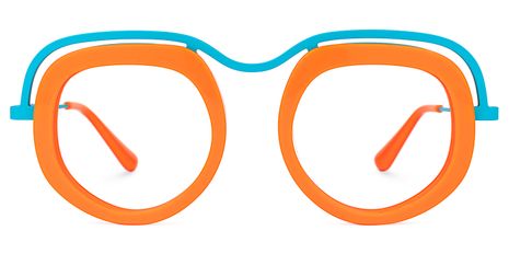 Gallegos - Geometric Orange Eyeglasses