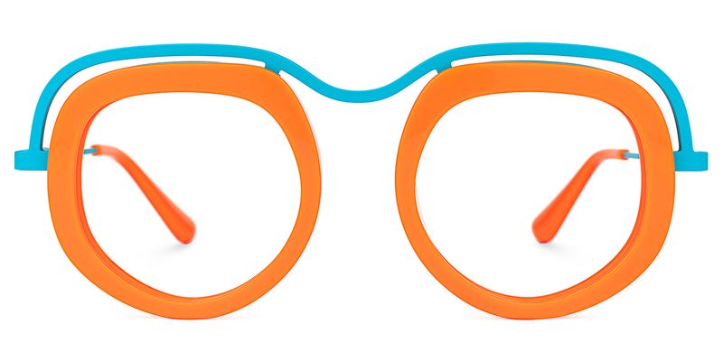 Gallegos - Geometric Orange Eyeglasses