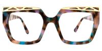 Fabianne - Square Floral Eyeglasses | Vooglam Angle View