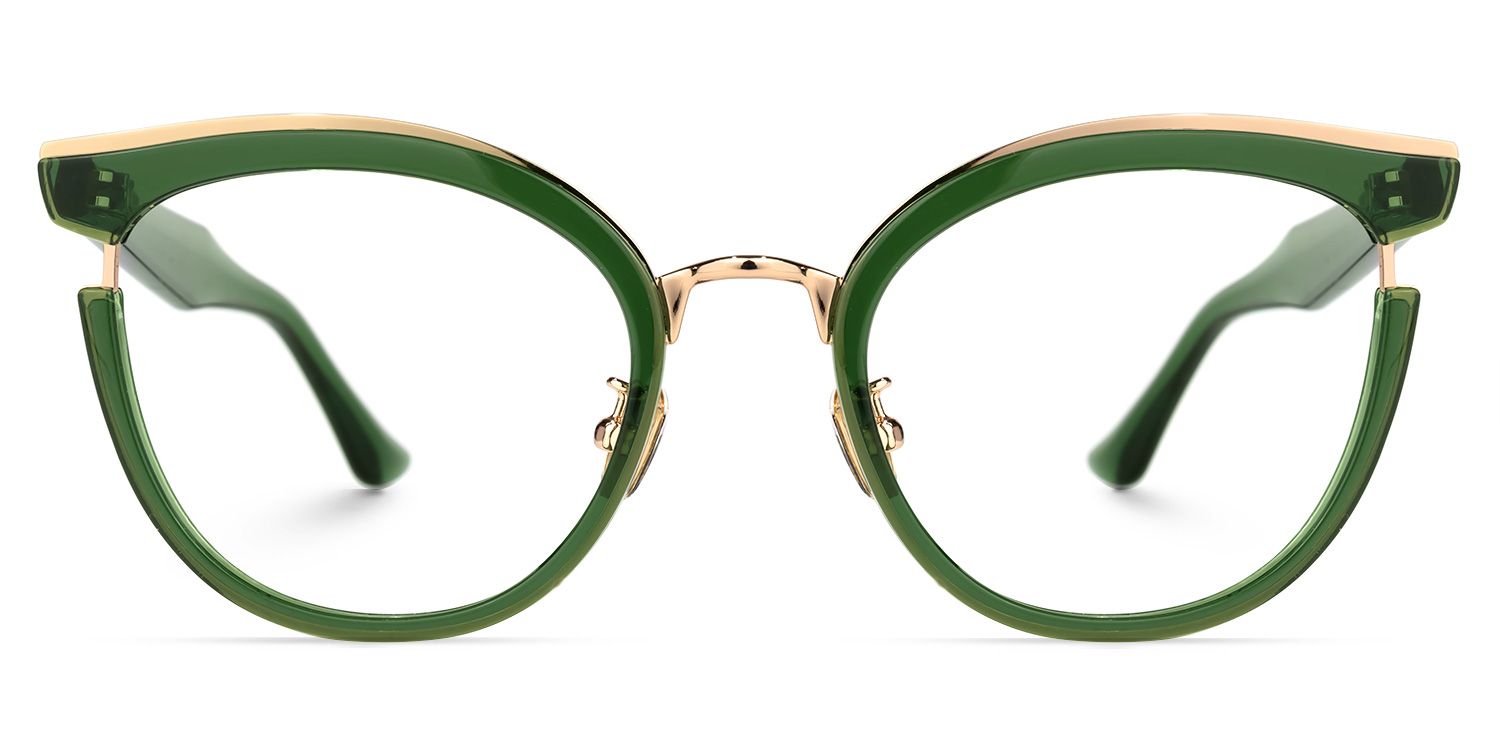 Retro -  Round Dark/Green Eyeglasses product detail 2