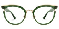 Retro -  Round Dark/Green Eyeglasses | Vooglam Angle View