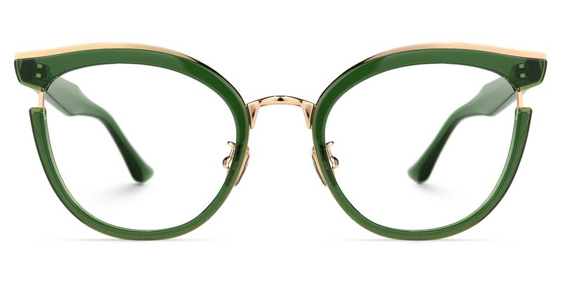 Retro -  Round Dark/Green Eyeglasses