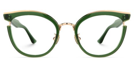 Retro -  Round Dark/Green Eyeglasses