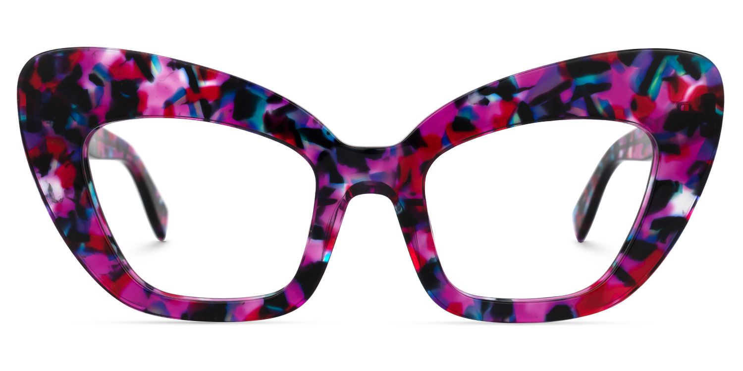 Zuzanna - Cat Eye Purple/Floral Eyeglasses | Vooglam Angle View