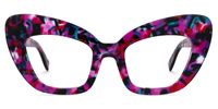 Zuzanna - Cat Eye Purple/Floral Eyeglasses | Vooglam Angle View