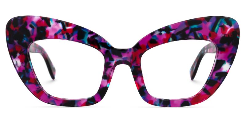Zuzanna - Cat Eye Purple/Floral Eyeglasses
